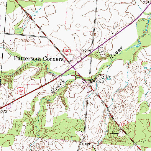 Topographic Map of Sugar Creek, OH