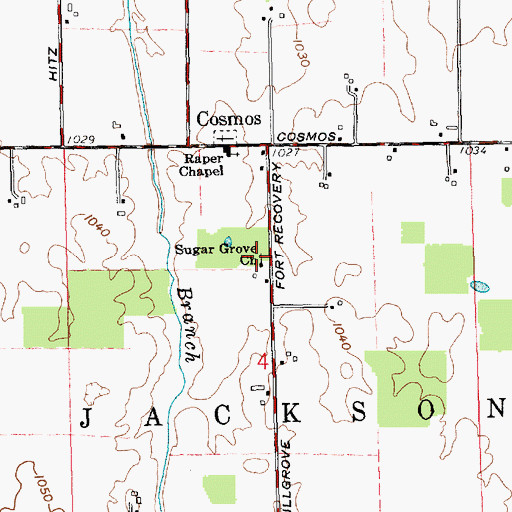 Topographic Map of Sugar Grove Church of Christ, OH