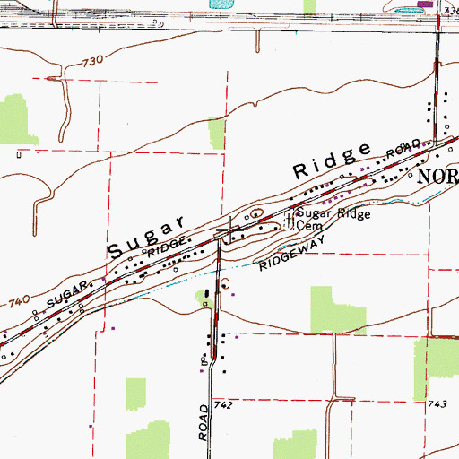 Topographic Map of Sugar Ridge, OH
