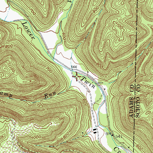 Topographic Map of Sugarcamp Run, OH