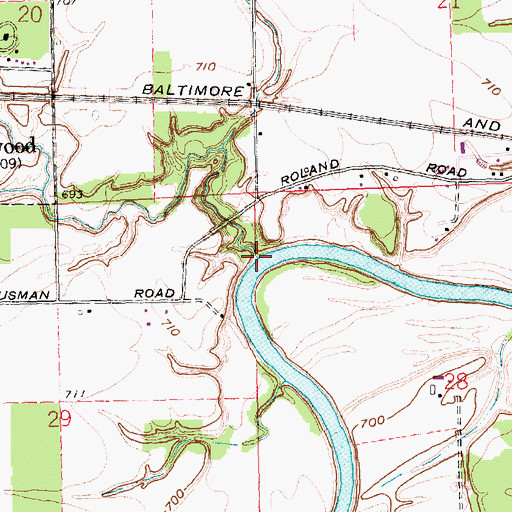 Topographic Map of Sulphur Creek, OH