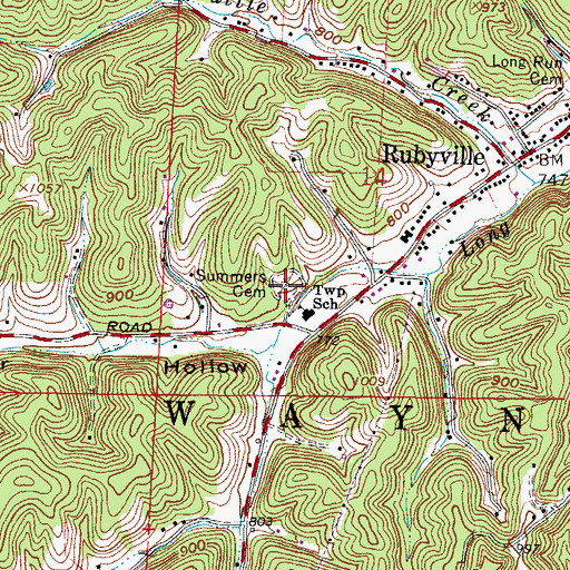 Topographic Map of Summers Cemetery, OH