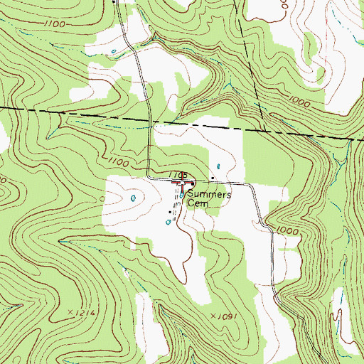 Topographic Map of Summers Cemetery, OH