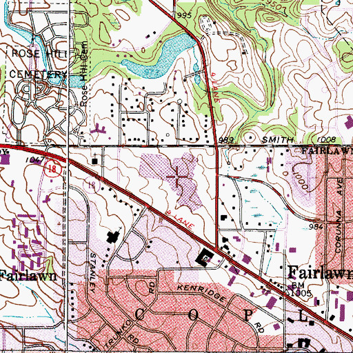 Topographic Map of Summit Mall Shopping Center, OH