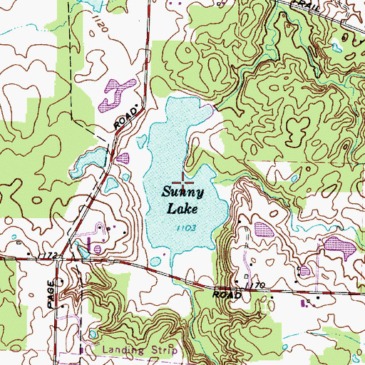 Topographic Map of Sunny Lake, OH