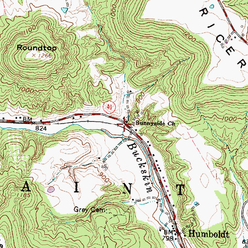 Topographic Map of Sunnyside Church, OH