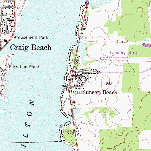 Topographic Map of Sunset Beach, OH