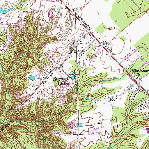 Topographic Map of Sunset Lake, OH