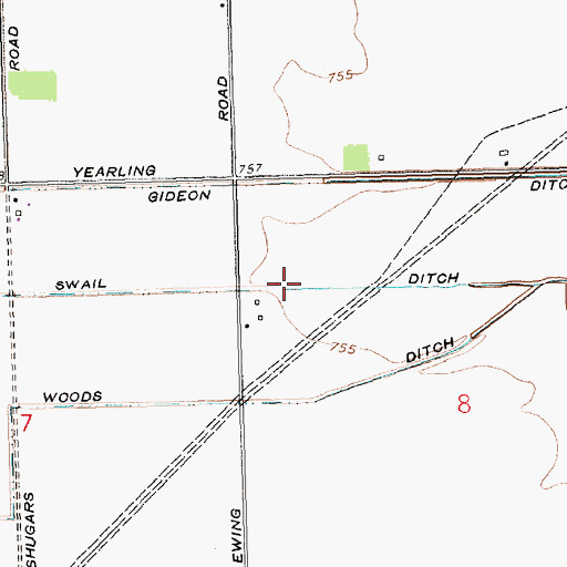 Topographic Map of Swail Ditch, OH