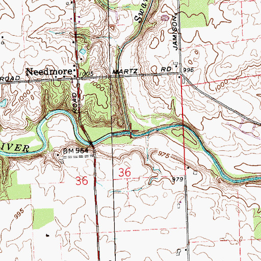 Topographic Map of Swamp Creek, OH