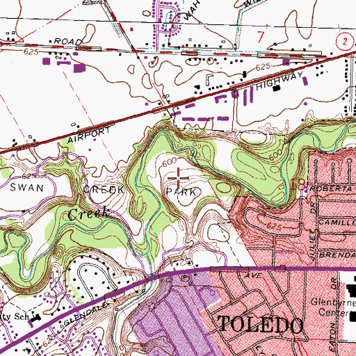 Topographic Map of Swan Creek Preserve Metropark, OH