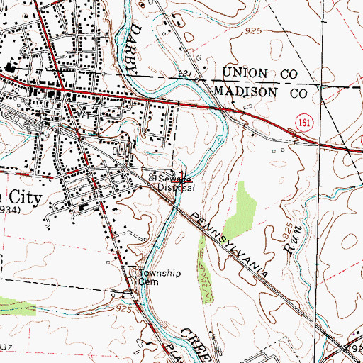 Topographic Map of Sweeney Run, OH