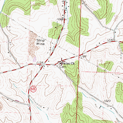 Topographic Map of Swiss Church, OH