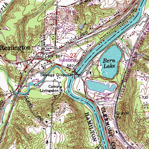 Topographic Map of Sycamore Creek, OH