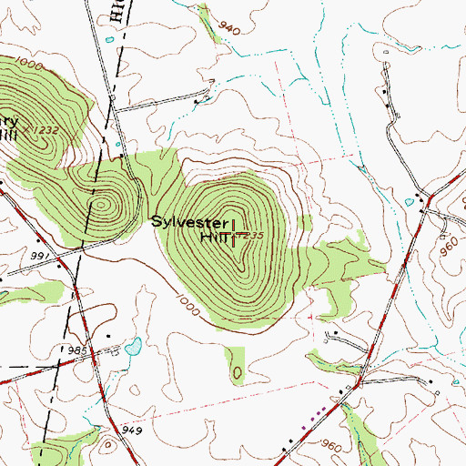 Topographic Map of Sylvester Hill, OH
