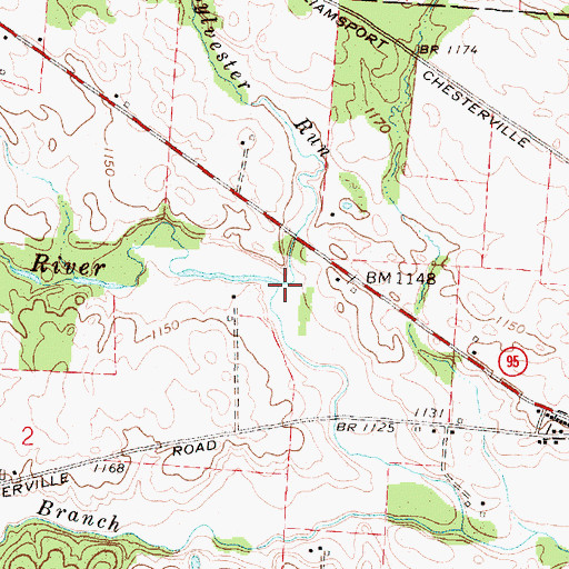 Topographic Map of Sylvester Run, OH