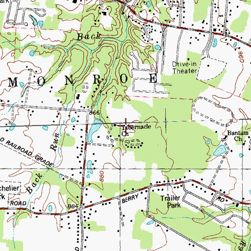 Topographic Map of Tabernacle Church, OH