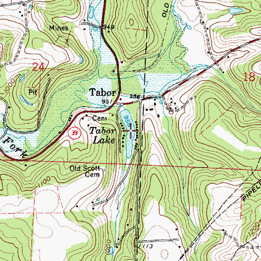 Topographic Map of Tabor Lake, OH
