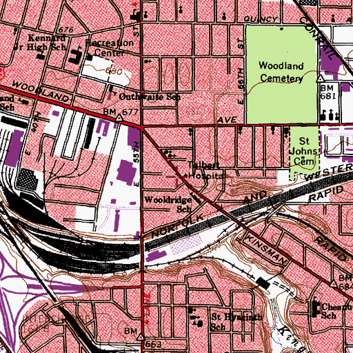 Topographic Map of Talbert Hospital, OH