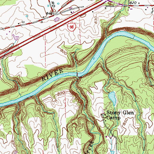 Topographic Map of Talcott Creek, OH
