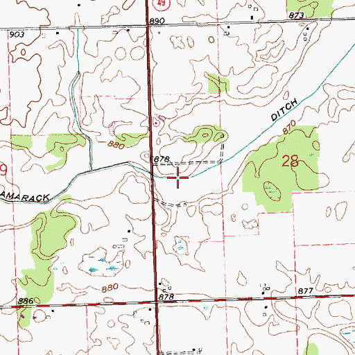 Topographic Map of Tamarack Ditch, OH