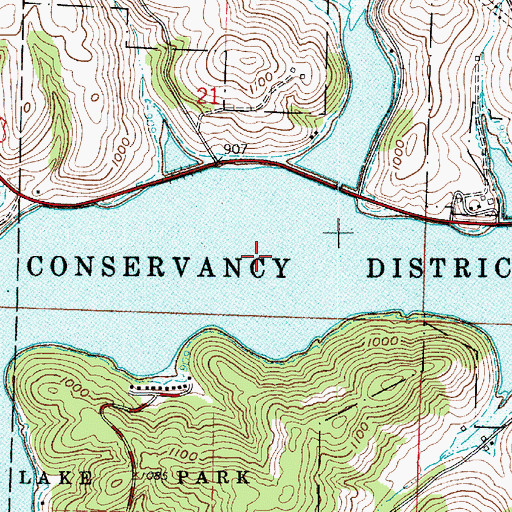 Topographic Map of Tappan Lake, OH