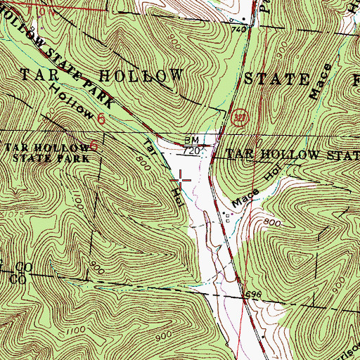 Topographic Map of Tar Hollow, OH
