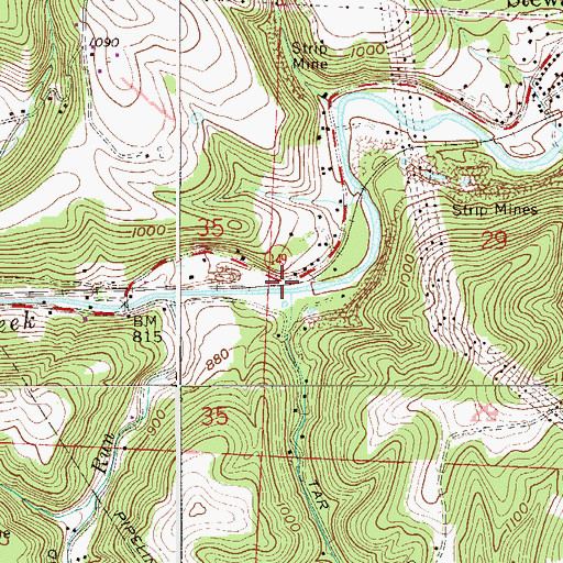 Topographic Map of Tar Run, OH