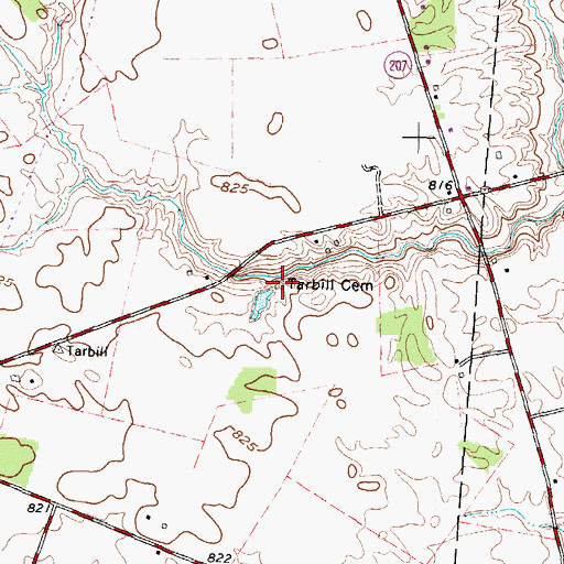 Topographic Map of Tarbill Cemetery, OH