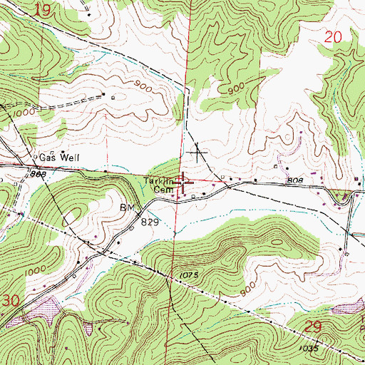 Topographic Map of Tarklin Cemetery, OH