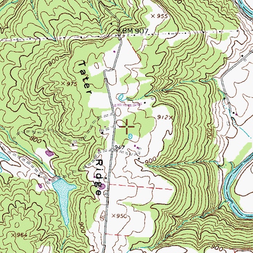 Topographic Map of Tater Ridge, OH