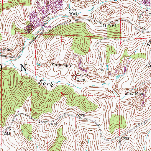 Topographic Map of Taylor Cemetery, OH