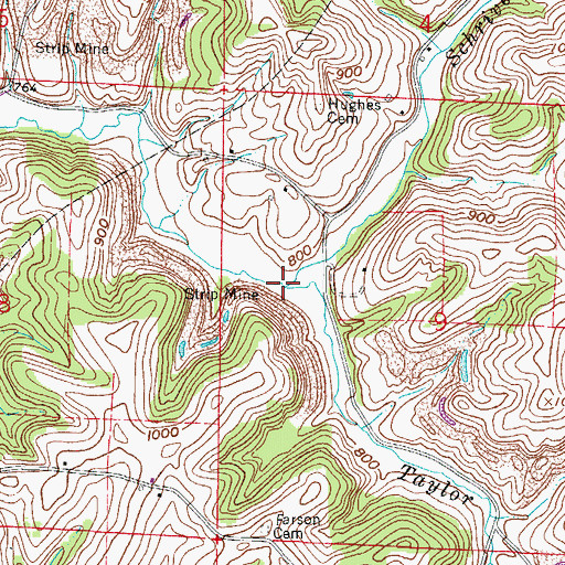Topographic Map of Taylor Fork, OH