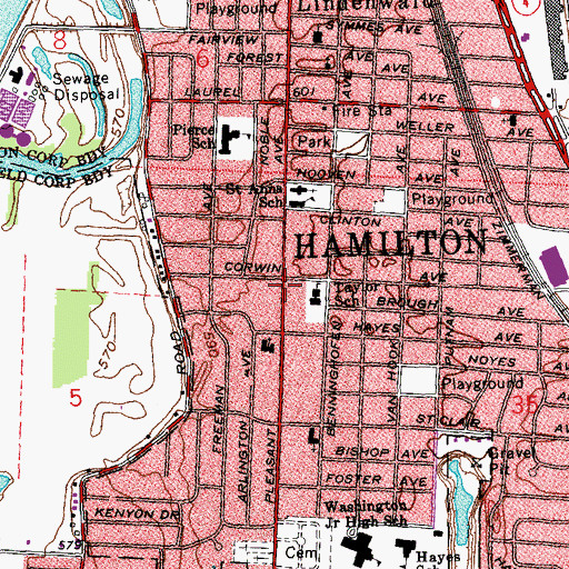 Topographic Map of Taylor School, OH