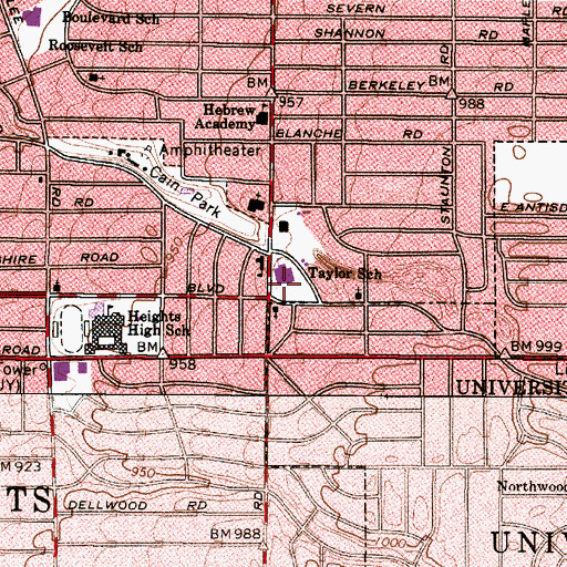 Topographic Map of Taylor Academy (historical), OH