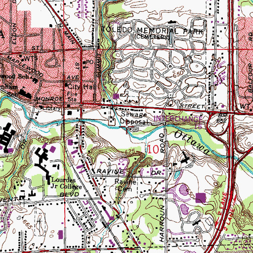 Topographic Map of Tenmile Creek, OH