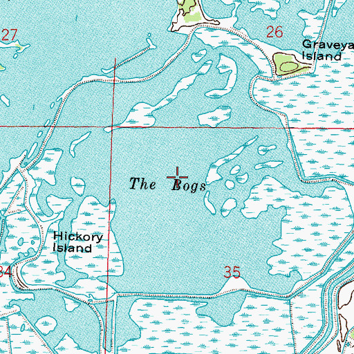 Topographic Map of The Bogs, OH