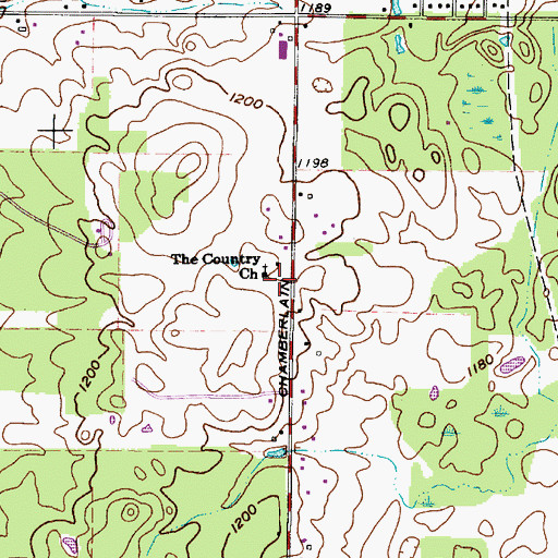 Topographic Map of The Country Church, OH