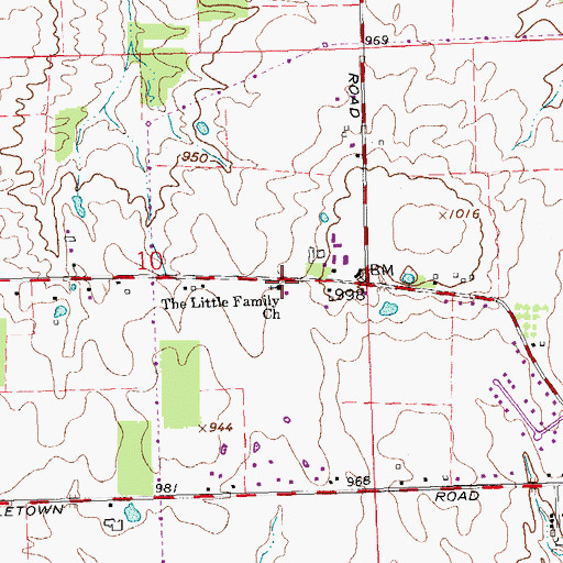 Topographic Map of The Little Family Church, OH