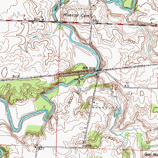 Topographic Map of The Outlet, OH