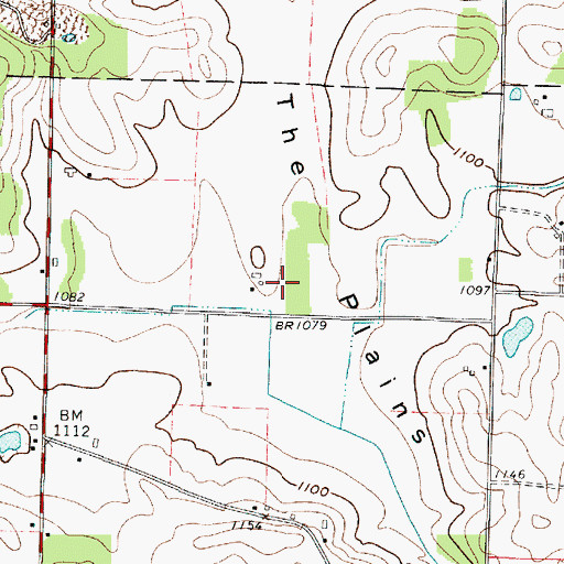 Topographic Map of The Plains, OH