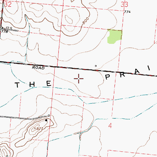 Topographic Map of The Prairie, OH