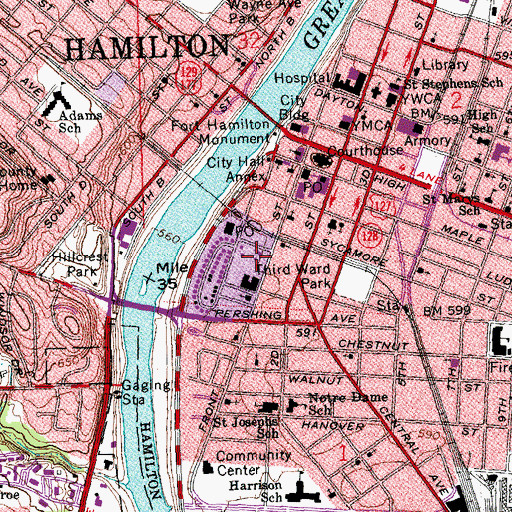 Topographic Map of Symmes Park Playground, OH