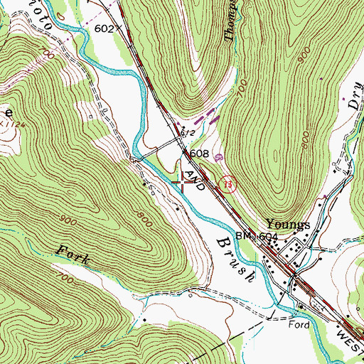 Topographic Map of Thompson Run, OH