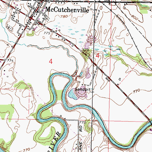 Topographic Map of Thorn Run, OH