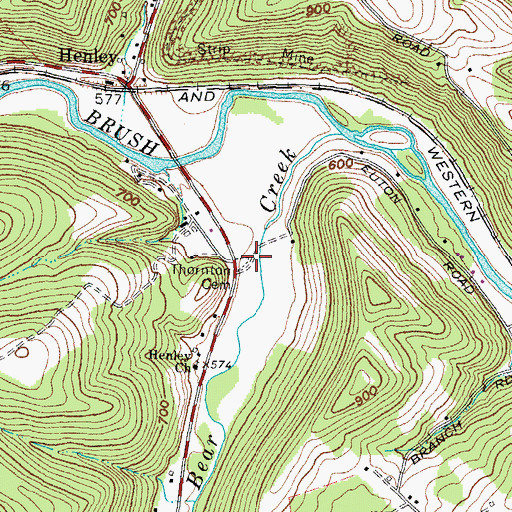 Topographic Map of Thornton Cemetery, OH