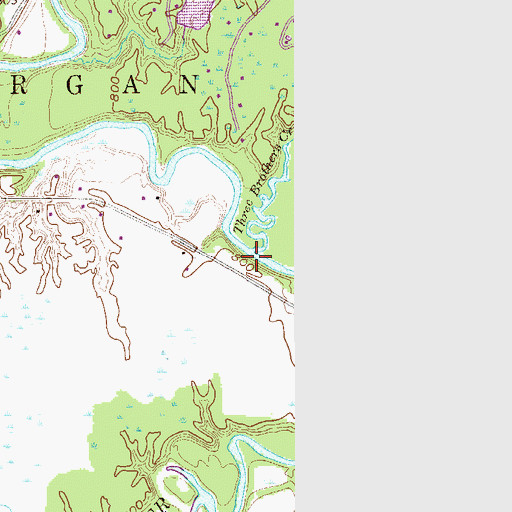 Topographic Map of Three Brothers Creek, OH