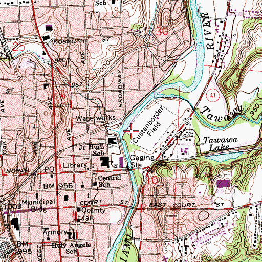 Topographic Map of Tilberry Run, OH