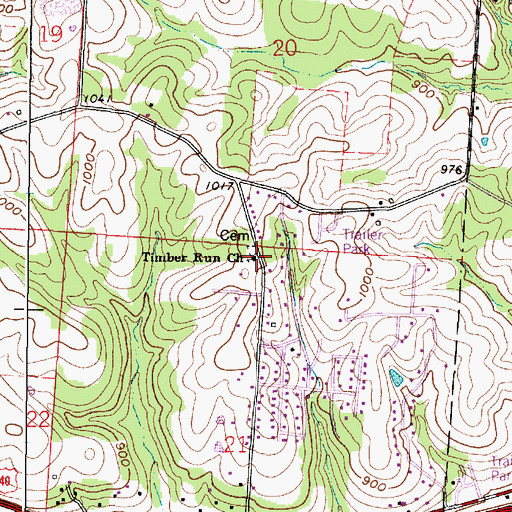 Topographic Map of Timber Run Baptist Church (historical), OH