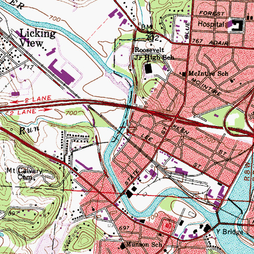 Topographic Map of Timber Run, OH
